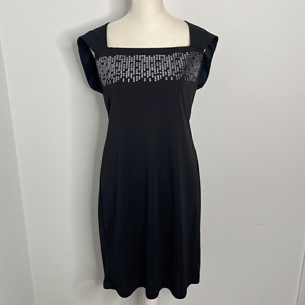 Miss Scarlett cocktail dress.  Glitter bling embellishment.  Size 12.